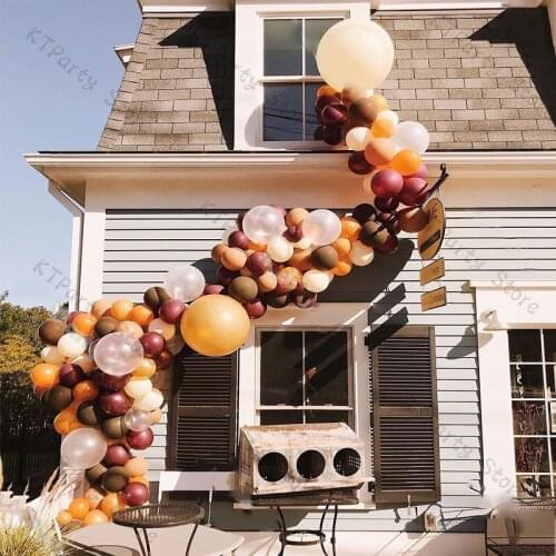 175pcs Coffee Balloons Arch Baby Shower Cream Peach Magenta Gender Reveal Balloon Garland Wedding Birthday Party Decorations