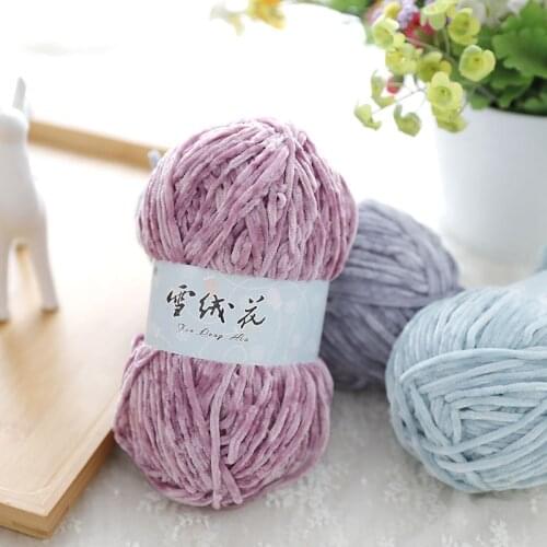 100G/ 180M DIY Woven Sweater Childrens Wool Thick Woolen Yarn Chenille Gold Silk Snowflake Coral Velvet Scarf Handmade