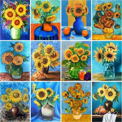 Diamond Painting Sunflower 5D Diy Full Square/Round Diamond Embroidery Cross Stitch Flower Rhinestone 3D Mosaic Art Home Decor