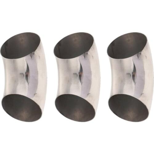 3x Car Auto 2.5inch Ultra Tight Radius 90 Deg Mandrel Weld-On Exhaust Pipe