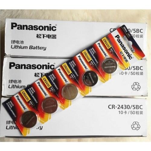 5pcs/lot New Original Panasonic CR2430 CR 2430 3V Button Battery Car Remote Control Key Camry Coin Cell Batteries