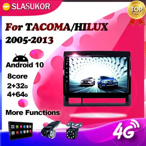 4+64G Android DSP For TOYOTA TACOMA/HILUX 2005 2006-2013 Left Car Radio Multimedia Video Player Navigation GPS No 2 din 2din