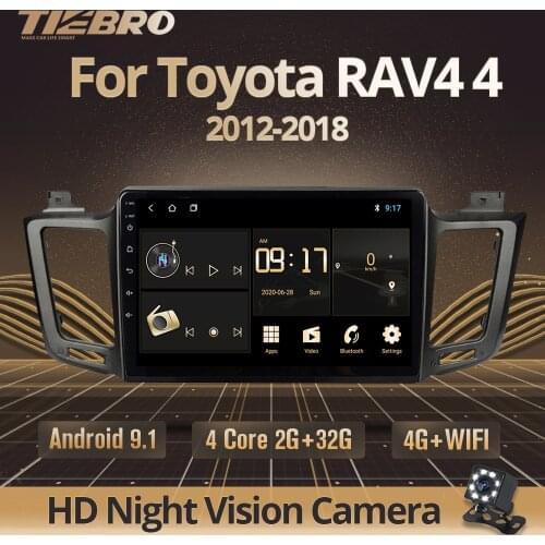TIEBRO 2G+32G 2 Din Android 9.0 Car Radio Multimedia Video Audio Player WiFi Navigation GPS For Toyota RAV4 2012 2013-2018 4G