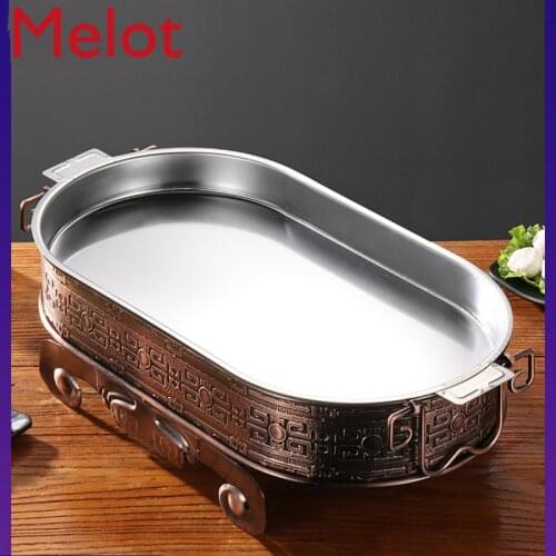 Seafood Large Tray Rectangular Seafood Pot Spicy Platter Restaurant Circle and Creative Lobster Big Coffee Hot Pot Cookware Sets