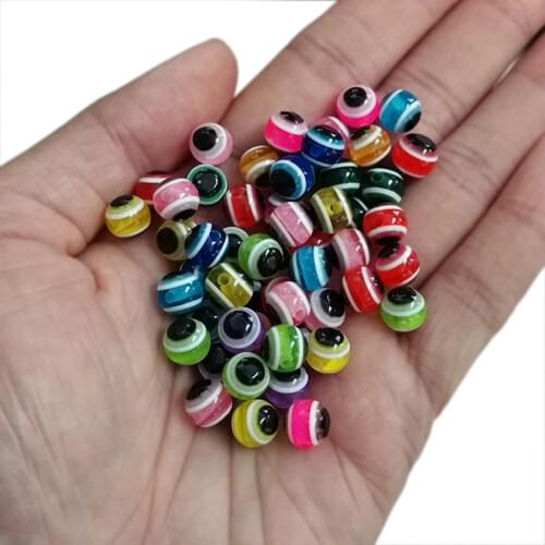 50pcs/lot Fish Eye Fishing Beads 6mm 8mm Mixed Color Luminous Carolina Rigs Taxes Rigs Fishing Beads DIY Kit Bass Fishing Tackle