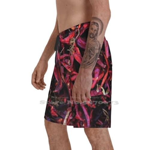 Peppers Quick Dry Swimming Beach Shorts Peppers Paprika Spicy Chili Peppers Chili Red Orange Yellow Dried Dry Seasonings