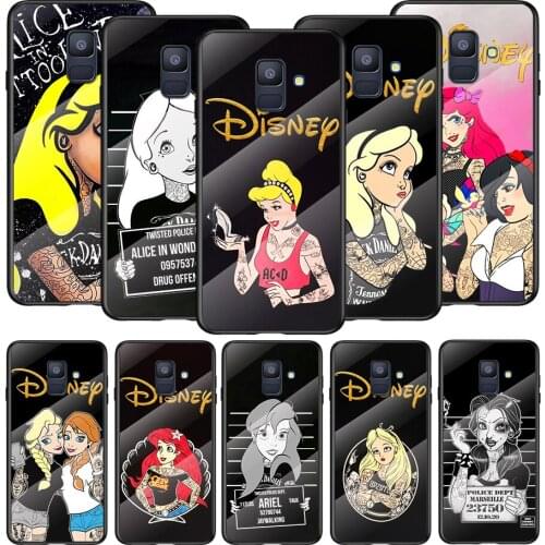 Tempered Glass Cover Punk princess disney For Samsung A91 A81 A72 A71 A52 A51 A41 A31 A21S A21EU A11 A01 Phone Case