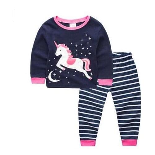 Kids Girls Night Pajamas Set Children elf Winter New Year Cotton Sleepwear Toddler Christmas Animal Full Nightwear Clothes2-7Y