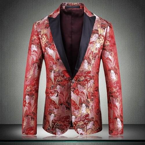 Man Red Men Blazer Luxury Blazer Masculino Costume Singer Man Men Blazer Plus Size 5xl Mens Blazers And Suit Jackets
