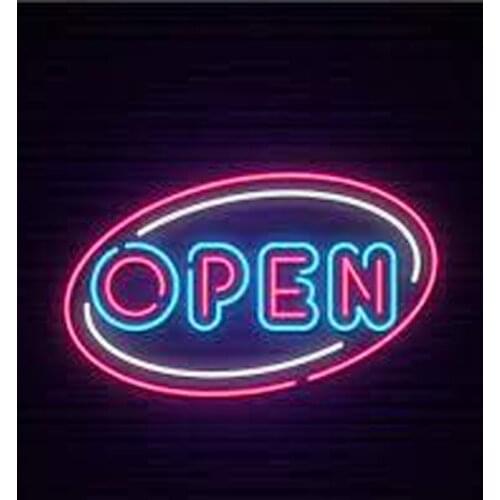 Neon Sign For Open neon bulbs sign Commercial Beer bar decora Lamp resterant light Hotel diner Handmade art Impact Attract light
