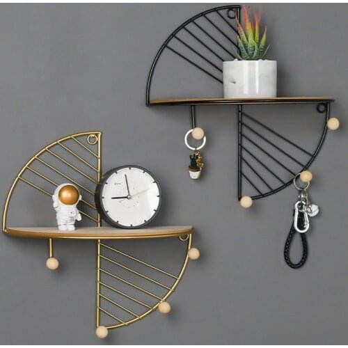 Nordic INS Creative Hexagon Wall Storage Shelf Living Room Bedroom Wall Decoration Metal Wall Hanging Frame For Home