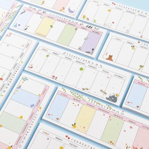 New Creative Cute One Week Plan Expression Novelty Self Adhesive Memo Pad Sticky Note Memo Post Note Gift Stationery