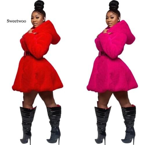 Faux Fur Coat Women Oversized Long Sleeve Thick Warm Fluffy Jacket Plus Size Plush Teddy Coat Autumn Winter Fur Overalls