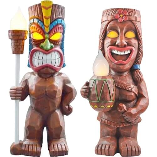 Resin Maya Solar Light Statue Lamp Dress Up Garden Lawn Yard Porch Decor, Waterproof Colorfast