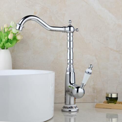 Polished Chrome Basin Sink Faucet Bathroom Basin Mixer Single Handle Mixer Tap KD1935