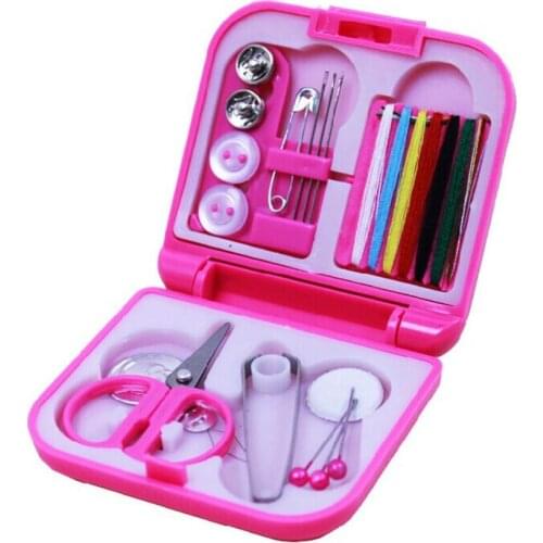 Portable Mini Travel Sewing Kits Box Needle Threads Buttons Scissor Pins Sewing Box Household Knitting Tool Sewing Accessories