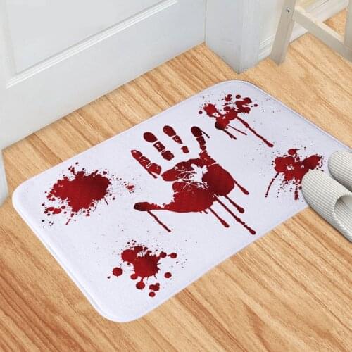 Blood Footprint Floor Mats Welcome Entrance Doormat Halloween Door Mat Carpet for Kitchen Bathroom Living room Non-slip Area Rug