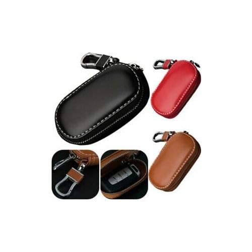 Durable Car Remote Key Fob Cover Case Signal Protector Guard Pouch Leather Pack Universal Car Key Chain Bag Auto Accessories