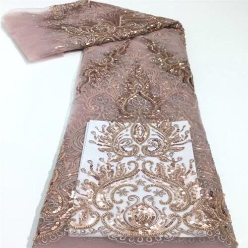 Handmade Lace African French Lace Fabric 2021 High Quality Beaded Ghana Lace For Nigerian Lace Fabrics For Party Dress j22-4