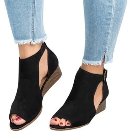 Women Sandals Flip Flops 2018 New Summer Fashion Gladiator Wedges Shoes Woman Slides Beautiful Solid Lady Casual Buckle Strap