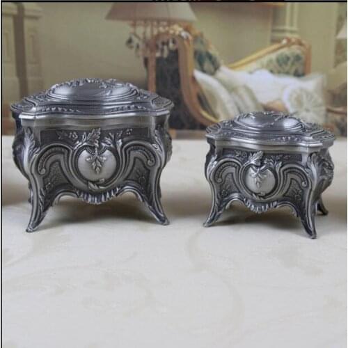 Europe Vintage Jewelry Box Necklace Bracelet Box toys box storage Case Metal Chest Home Decoration jewelry organizer box Z110