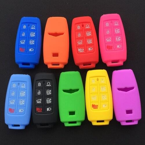 Silicone Car key case Cover Skin shell For Hyundai Genesis G80 GV80 2019 2020 8button remote key