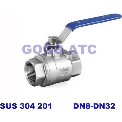Medium stainless steel 304 201 DN8-DN32 mm valve Q11F-16P two two-piece ball valve 2PC female thread ball valve
