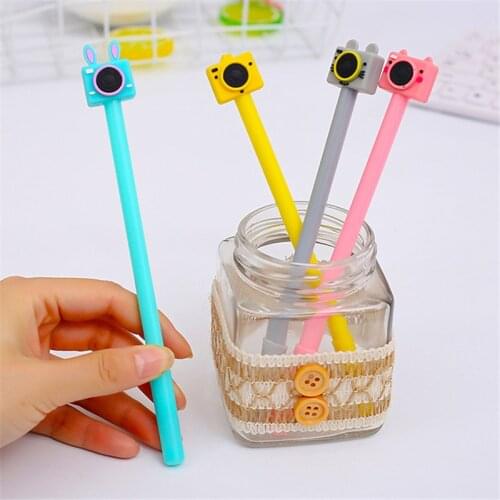 Creative Camera Gel Pen Cute Stationary 0.38mm Student Kawaii Pen Novelty Black Gel Pens Cute Pens Kawaii School Supplies