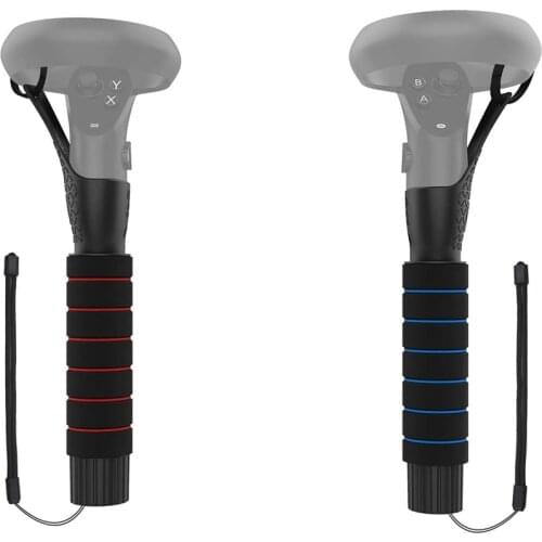 Dual Handles Extension Grips for Oculus Quest 2, Quest or Rift S VR Handles Game Controllers Playing Beat Saber Games