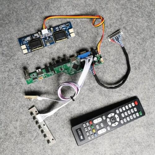 VGA+AV+USB For M236MWF1/HT236F01/HSD250MUW2/HM215WU1 LVDS 30-Pin LCD display controller board panel DIY kit 4CCFL 1920*1080