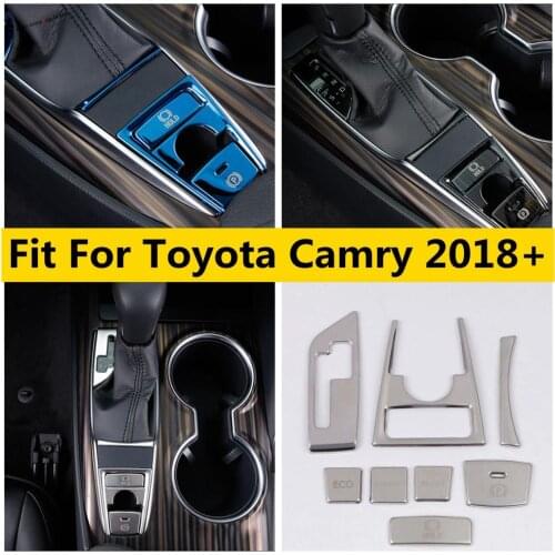 Yimaautotrims Multimedia Center Control Button AUTO HOLD Gear Shift Panel Cover Kit Fit For Toyota Camry 2018 - 2021 Interior