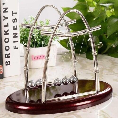 Fun Development Educational Desk Toy Newtons Cradle Steel Balance Ball Physics Science Pendulum Iron kids toy for child gift