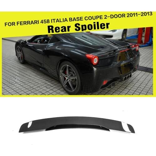 Carbon Fiber Rear Trunk Double Layers Spoiler Wing Boot Lip for Ferrari 458 Italia Base Coupe Convertible 2 Door 2011 2012 2013