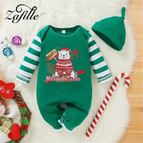 ZAFILLE My First Christmas Baby Clothes Xmas Elk Printed 2022 New Years Costume Babys Rompers Christmas Clothes For Baby