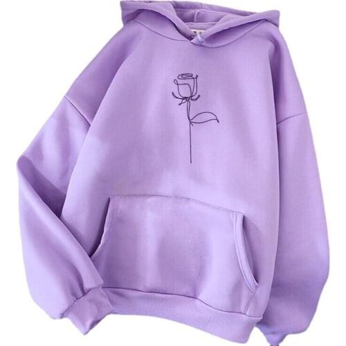 Women Hooded Sweatshirts Floral Printed Long Sleeve Autumn Winter Pullovers Casual Loose Female5X Plus Size Street Sweatshirts