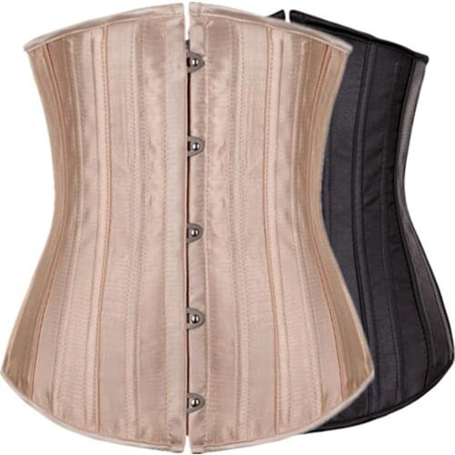 Women Gothic Sexy Corset Top Underbust Bustier 26 Steel Boned Waist Cincher Corsets Waist Trainer Belt Shaper Plus Size Corselet