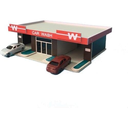1/150 1/144n Scale Plastic Building Model Train Scene Car Wash Shop Room Assembly Building