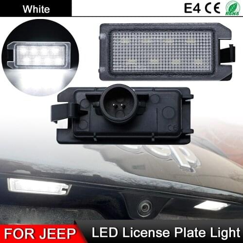 1 Pair For Jeep Grand Cherokee Compass Patriot For Maserati Levante For Fiat 500 For Dodge Viper White LED License Plate Light