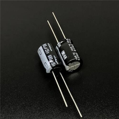 10pcs/100pcs 680uF 25V NICHICON HV Series 10x16 High Ripple Current Low Impedance 25V680uF Aluminum Electrolytic Capacitor