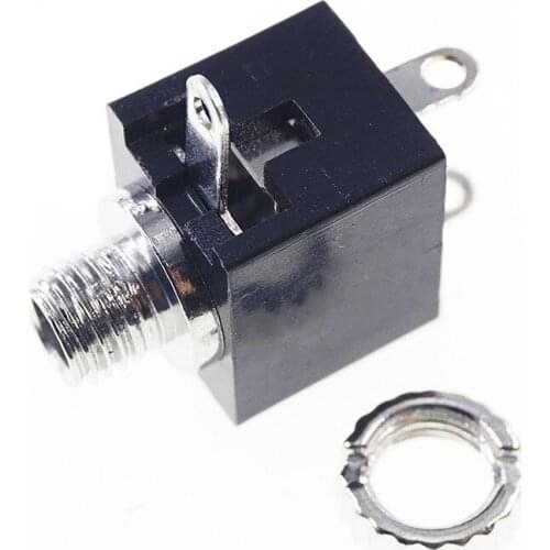 1000pcs Screw Phone Jack 2.5 mm Diameter 3 pin mono channel socket 2 pole earphone vertical DC30V 0.5A Panel Mount PCB Solder