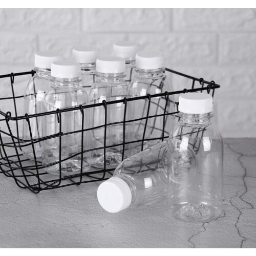 11/8/8 Pcs Transparent Soft Drink Bottles Orange Apple Lemon Juice Milk Smoothies Containers Plastic Empty Bottles 300/350/400ml