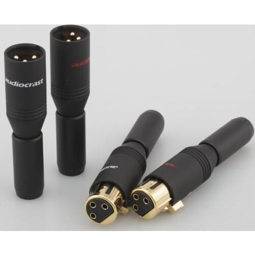 4pcs Audicorast Hifi XLR Plug Gold plated 3 pins Male and Female XLR Connectors for Diy hi-end Audio Socket Audio Connector