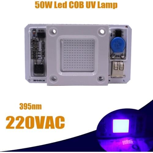 50W High Power UV 395nm LED chip Built-in driver Chip Smart IC 220V Light Lamp 1PCS