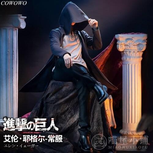 Anime! Attack on Titan The Final Season Eren Jaeger Casual Clothing Uniform Halloween Carnival Party Role Play Suit Men 2021 NEW