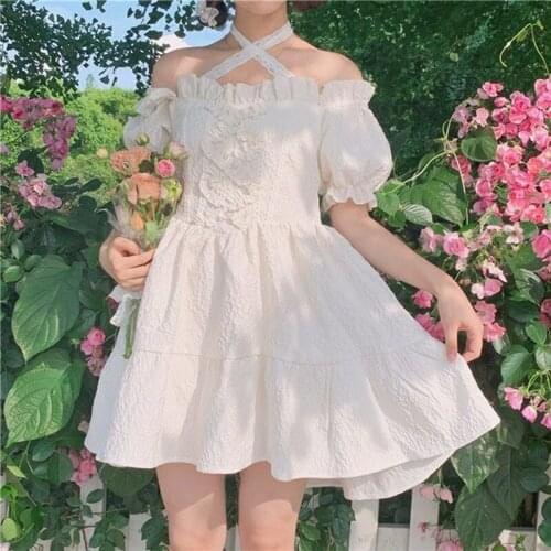 White Sweet Lolita Dress Women Patchwork Designer Japanese Soft Fairy Dress Girl Summer Y2k Party Birthday Dress for Women 2021