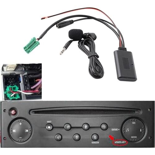 Bluetooth 5.0 Car 6Pin Mini ISO AUX IN 3.5MM Audio Jack Removable Microphone for Renault Updatelist Tunerlist CD Models