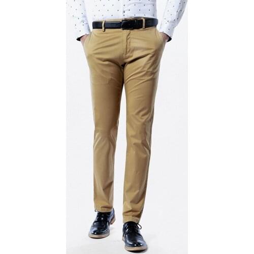MRMT 2021 Brand Mens Trousers Micro Elastic Khaki Trousers Cotton Casual Pants for Male Trawers Trouser