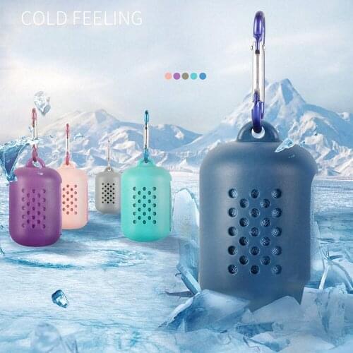 Quick Drying Microfiber Towel Sport Instant Cooling Ice Towel Summer Portable Outdoor Travel Fitness Running Towel Silicone Bag