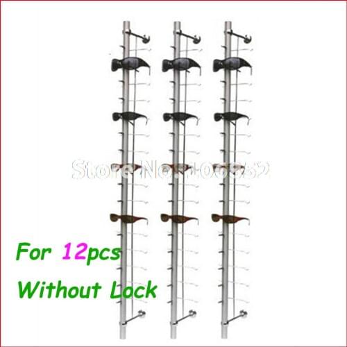 ST012 hold for 12pcs aluminium sunglasses eyeglass display rod without lock
