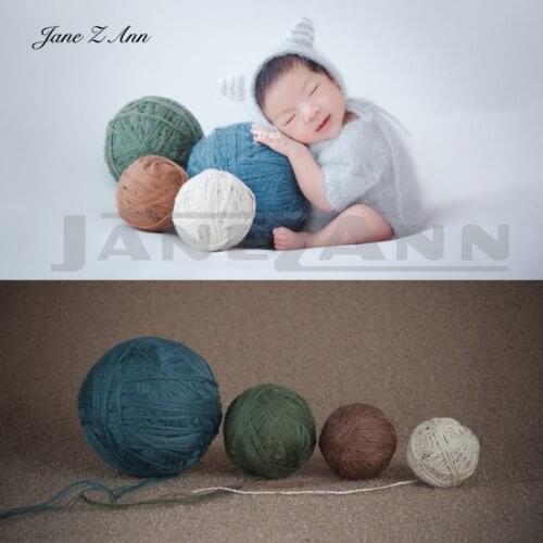 Jane Z Ann Newborn Baby Photography Studio Color Yarn Ball Props Baby Girl Boy Birthday Picture Photo Shoot Outfits